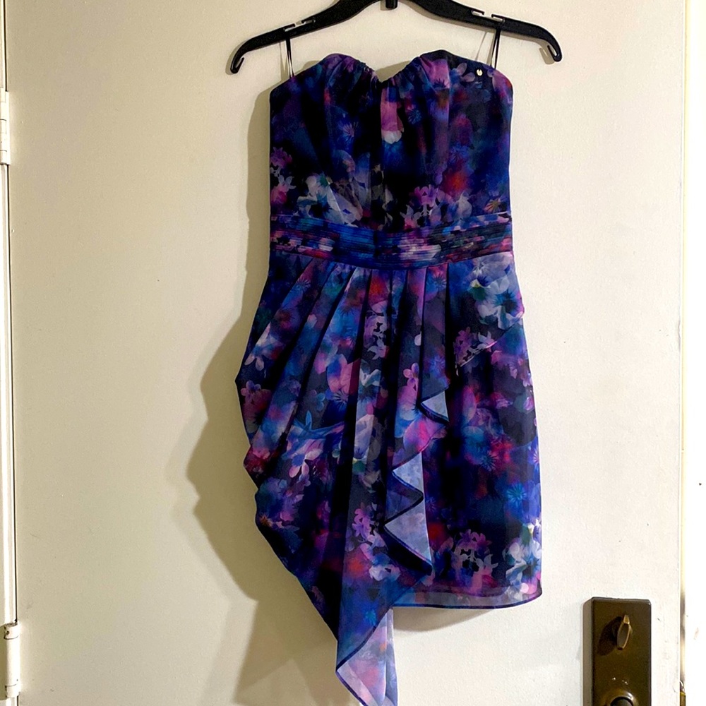 Beautiful brand new strapless purple wrap dress